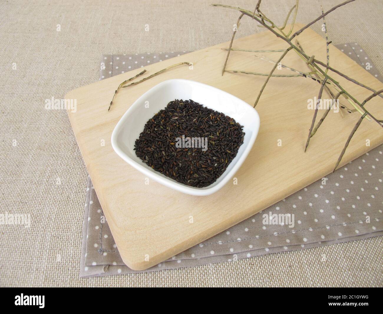 Garlic mustard seeds as spicy spice Stock Photo Alamy