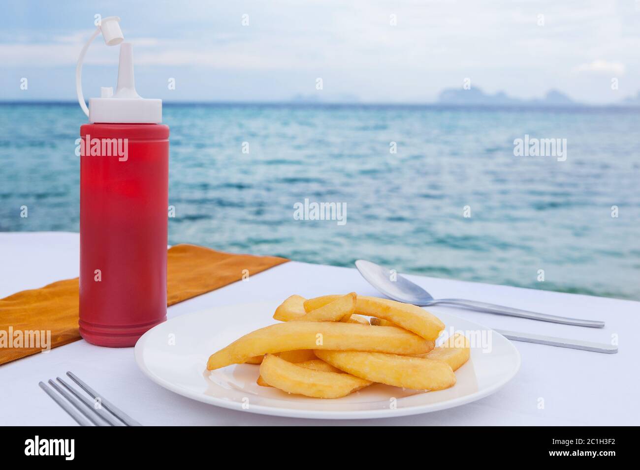 Ocean view restaurant. Stock Photo