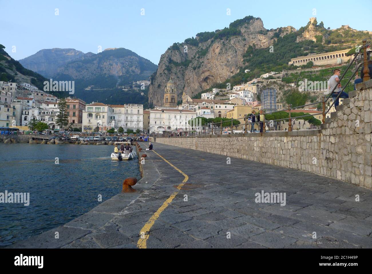 View Of Amalfi Town From The Harbour Front Amalfi Coast Italy Stock Photo