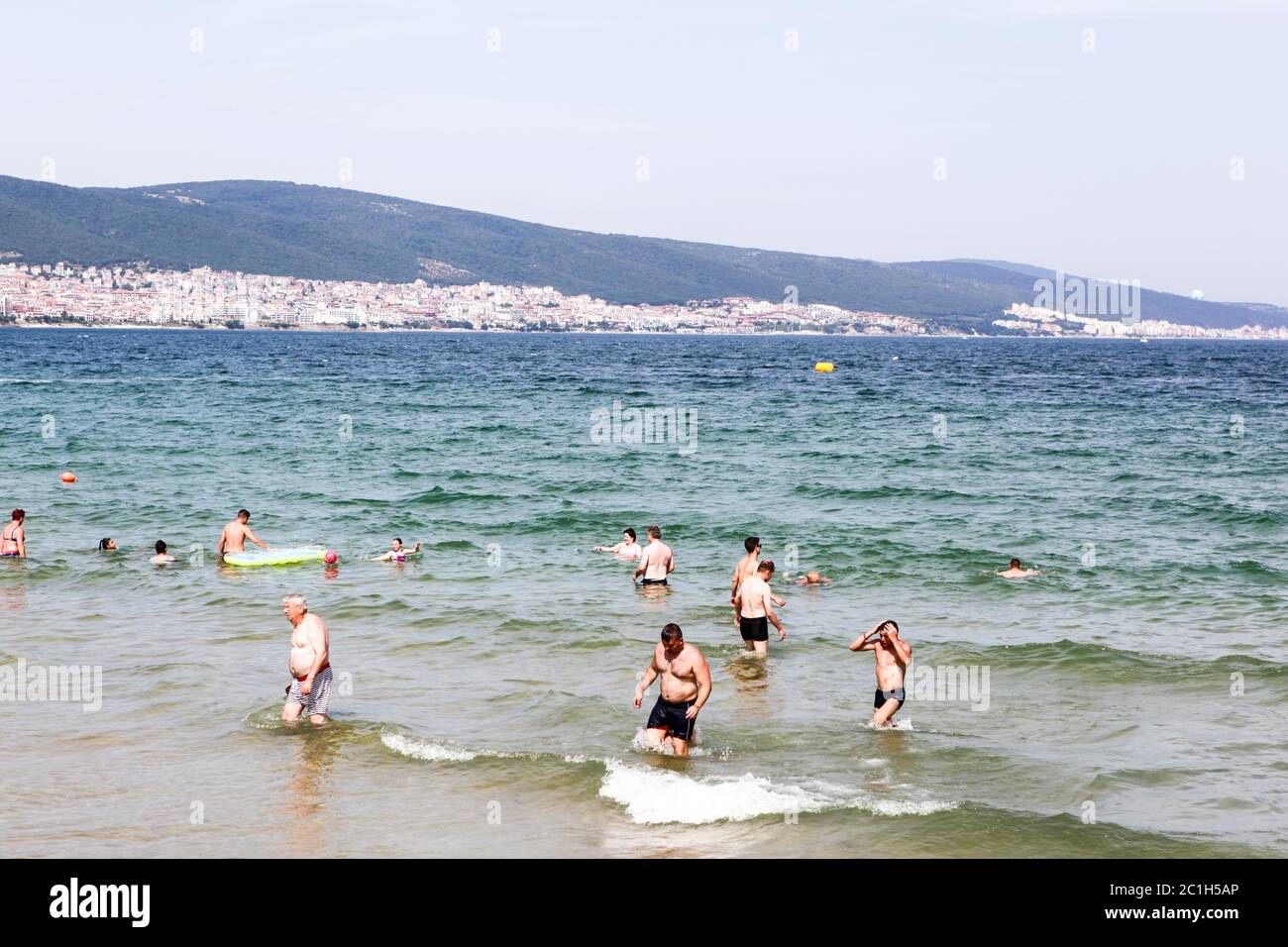 SUNNY BEACH, Bulgaria - June 26, 2018: Sunny Beach is a major seaside resort on the Black Sea coast of Bulgaria, located approxi Stock Photo
