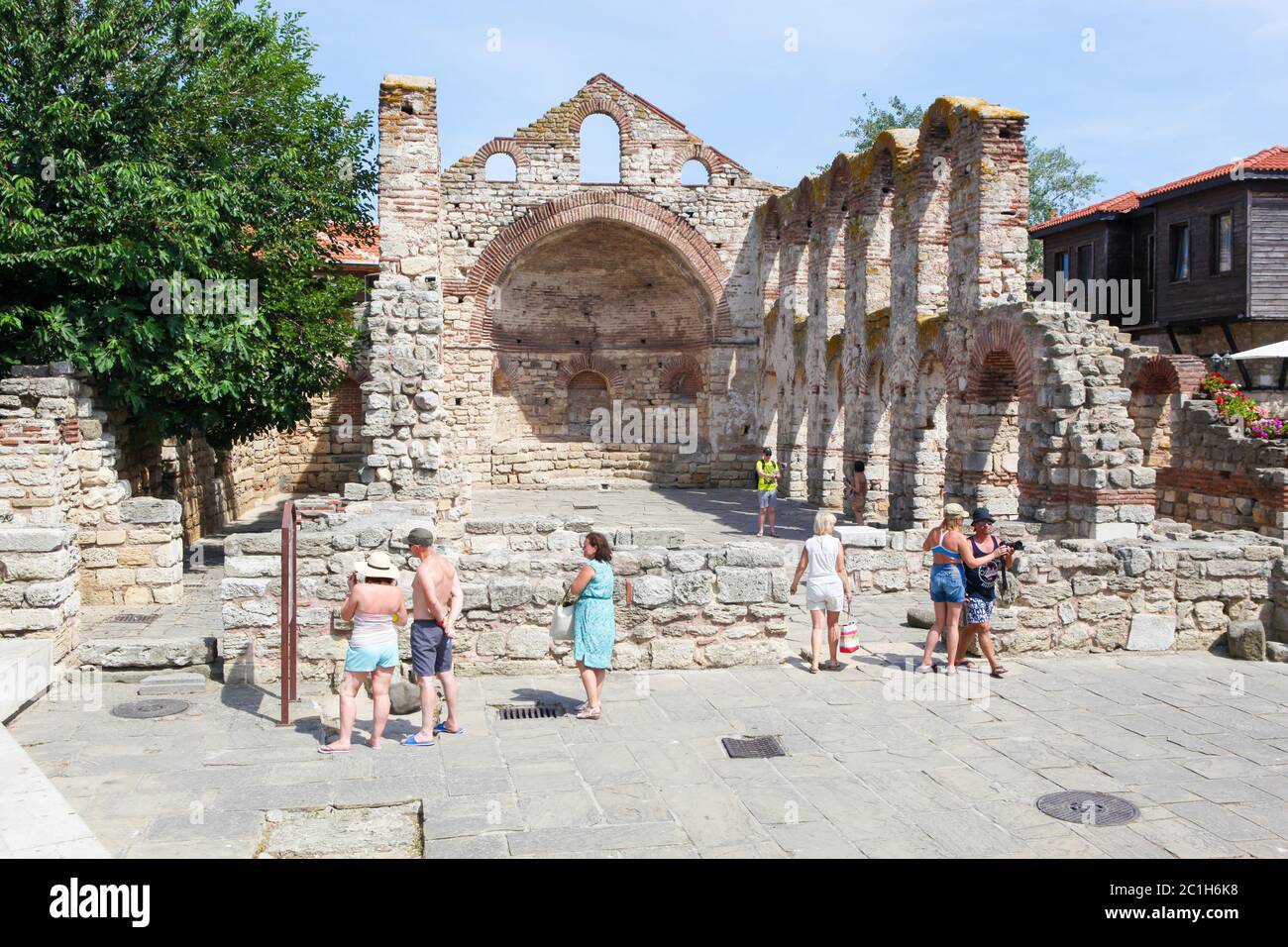 NESEBAR, BULGARIA - June 21, 2018: Nesebar is an ancient city and one of the major seaside resorts on the Bulgarian Black Sea Co Stock Photo