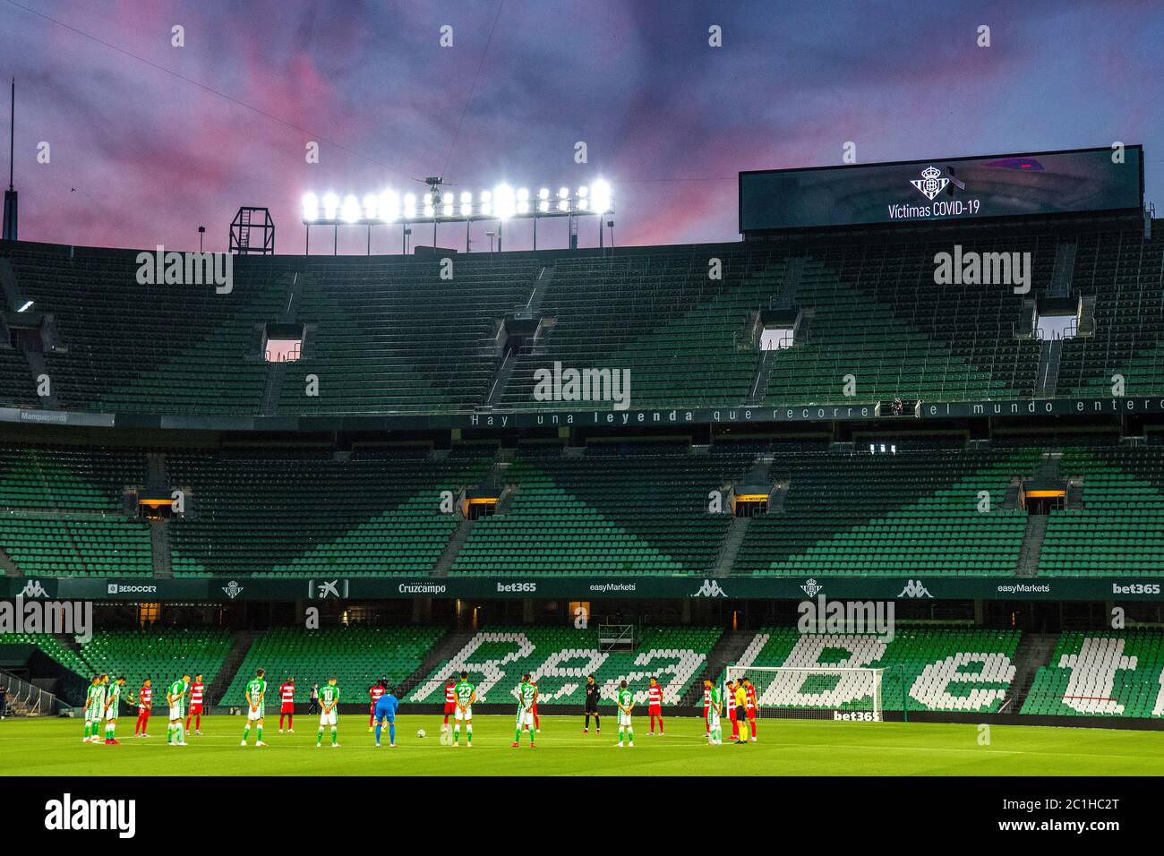 Sevilla, 15/06/2020. Primera Division Spanish League. LaLiga. Benito  Villamarín Stadium. Real Betis - Granada CF. Game without an audience in  the stadium and with strict sanitary measures by the global pandemic of