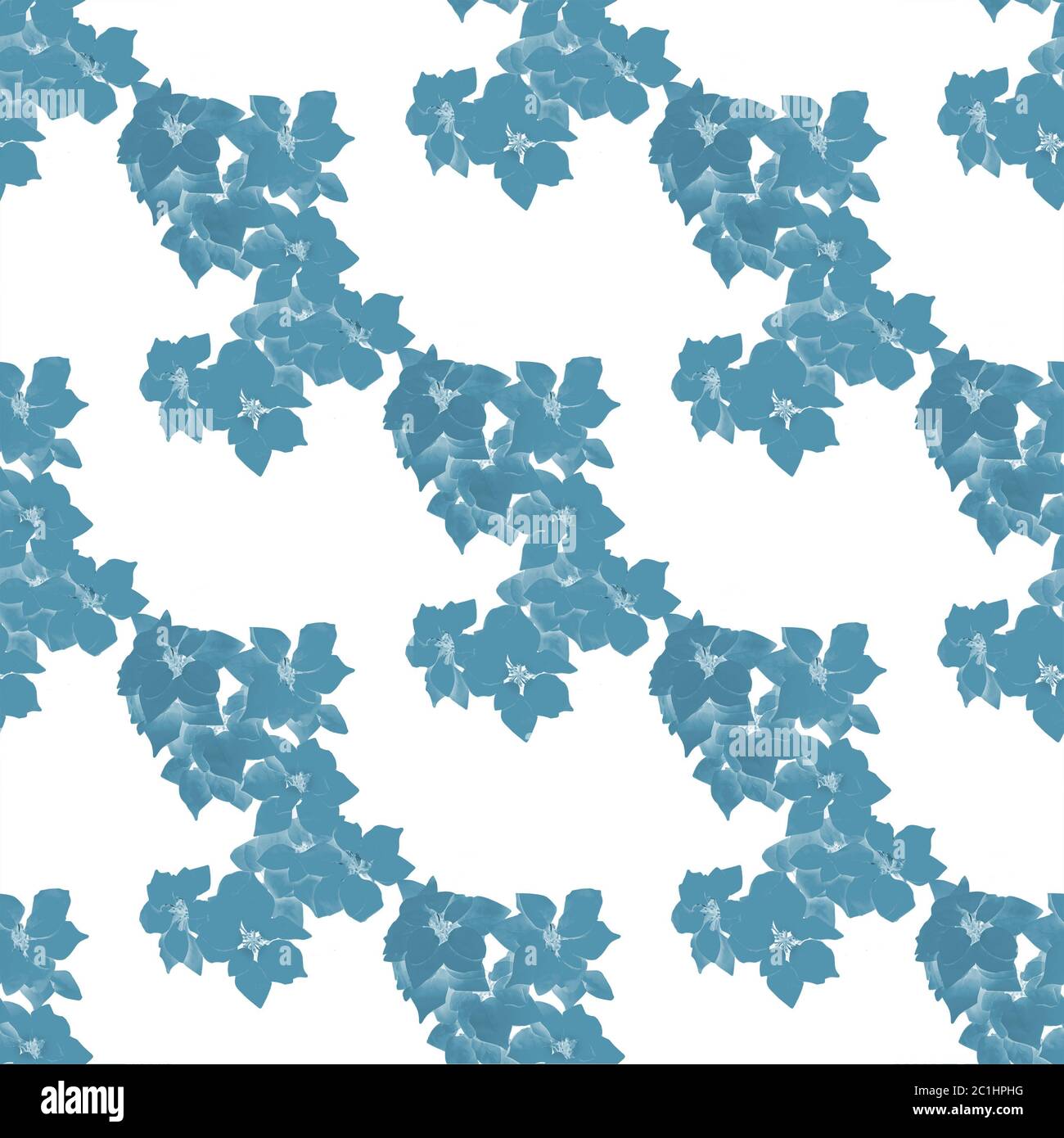 Blue Flowers Seamless Pattern Design Stock Photo - Alamy
