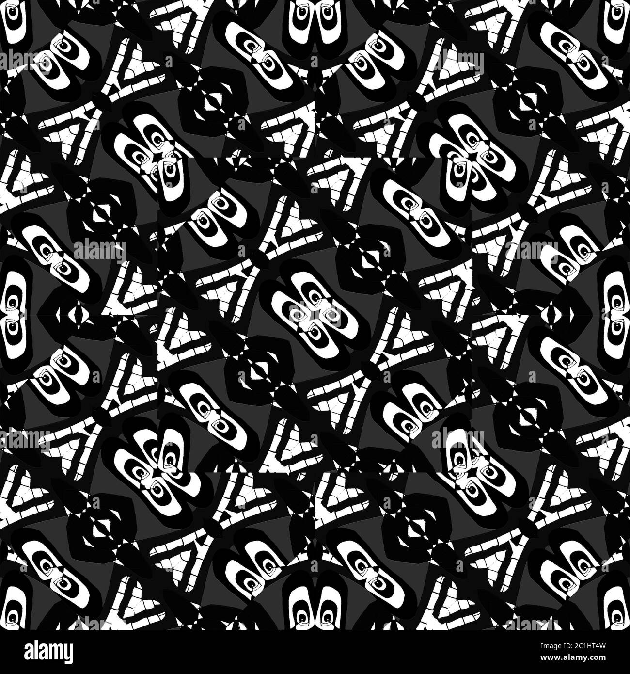 Greyscale African Style Pattern Stock Photo