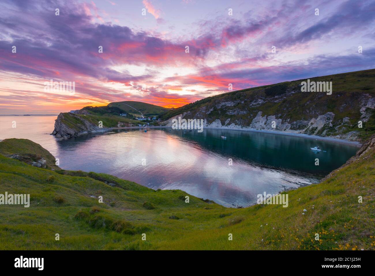 Lulworth Cove Dorset UK 15th June 2020 UK Weather A Dramatic Lulworth Cove Dorset UK 15th June 2020 UK Weather A Dramatic