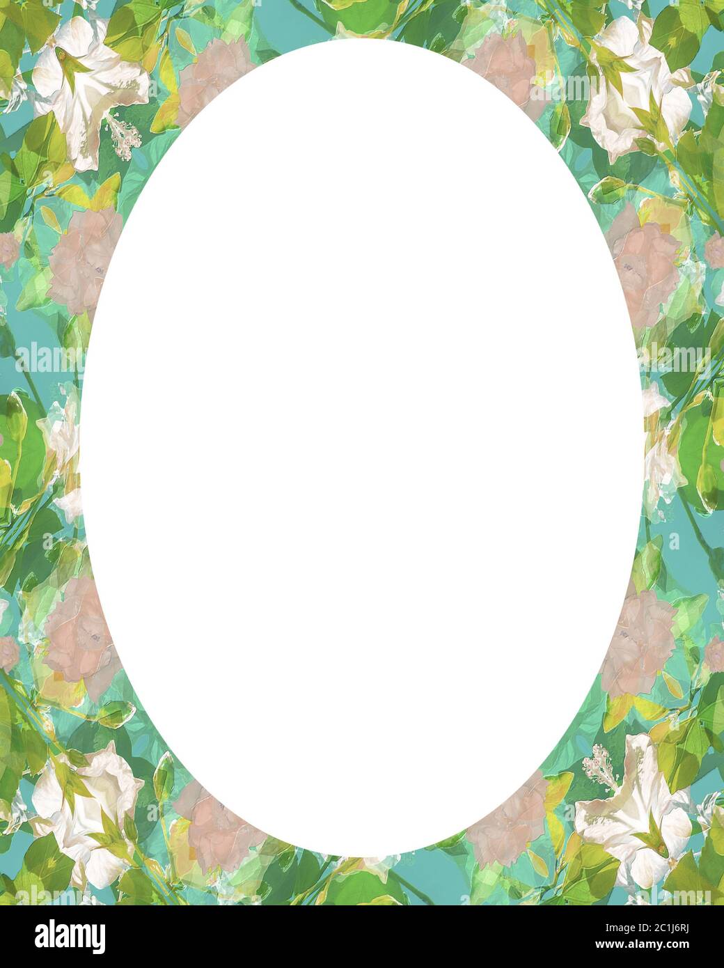 Circle Frame Background with Decorated Borders Stock Photo