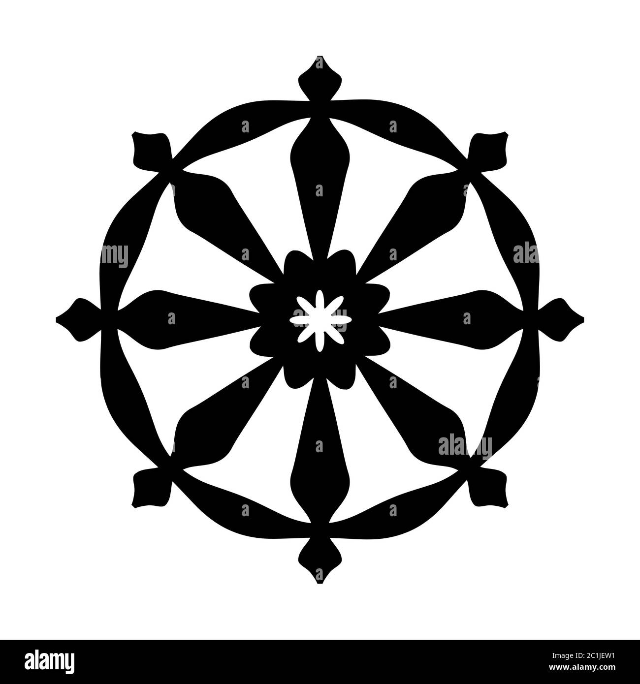 Wheel of Samsara — Symbol of Reincarnation, the cycle of death and rebirth (Sacral sign of all Indian religions). Stock Photo