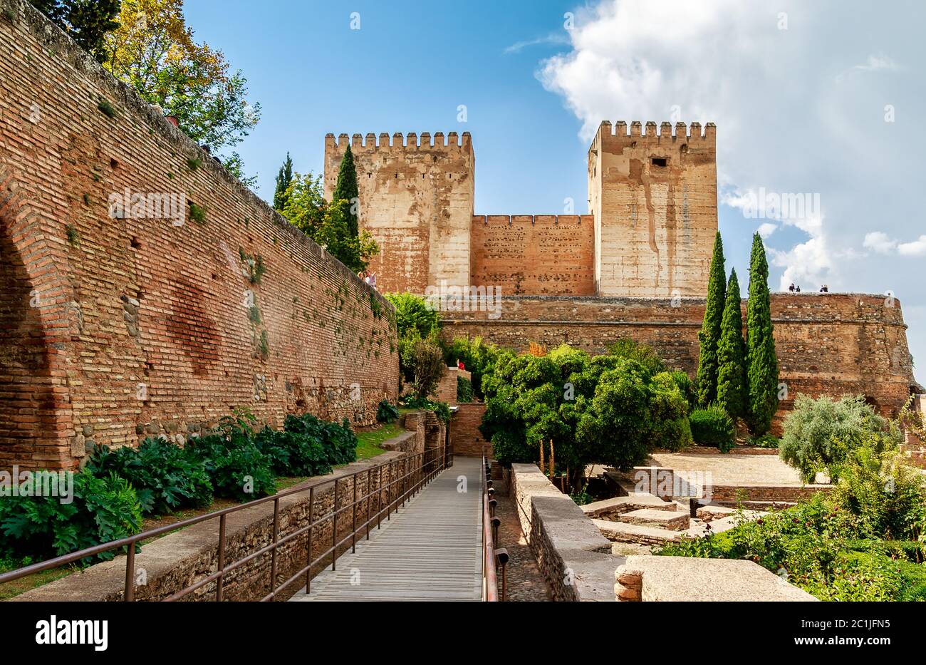 Ancient Arabic fortress Alhambra in Granada, Spain Stock Photo