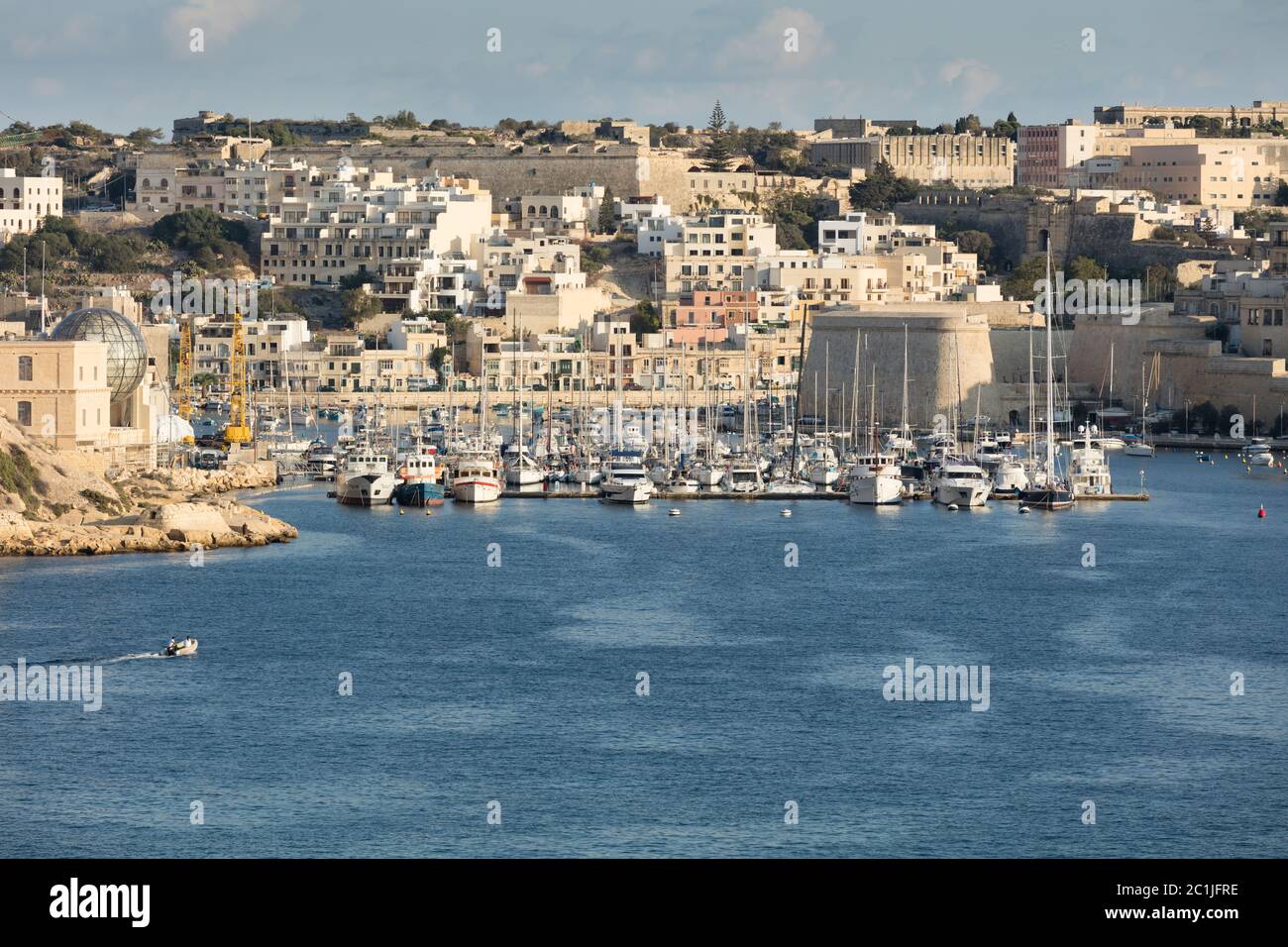 Kalkara Marina, Kalkara Creek, in the Grand Harbour at Malta. Stock Photo