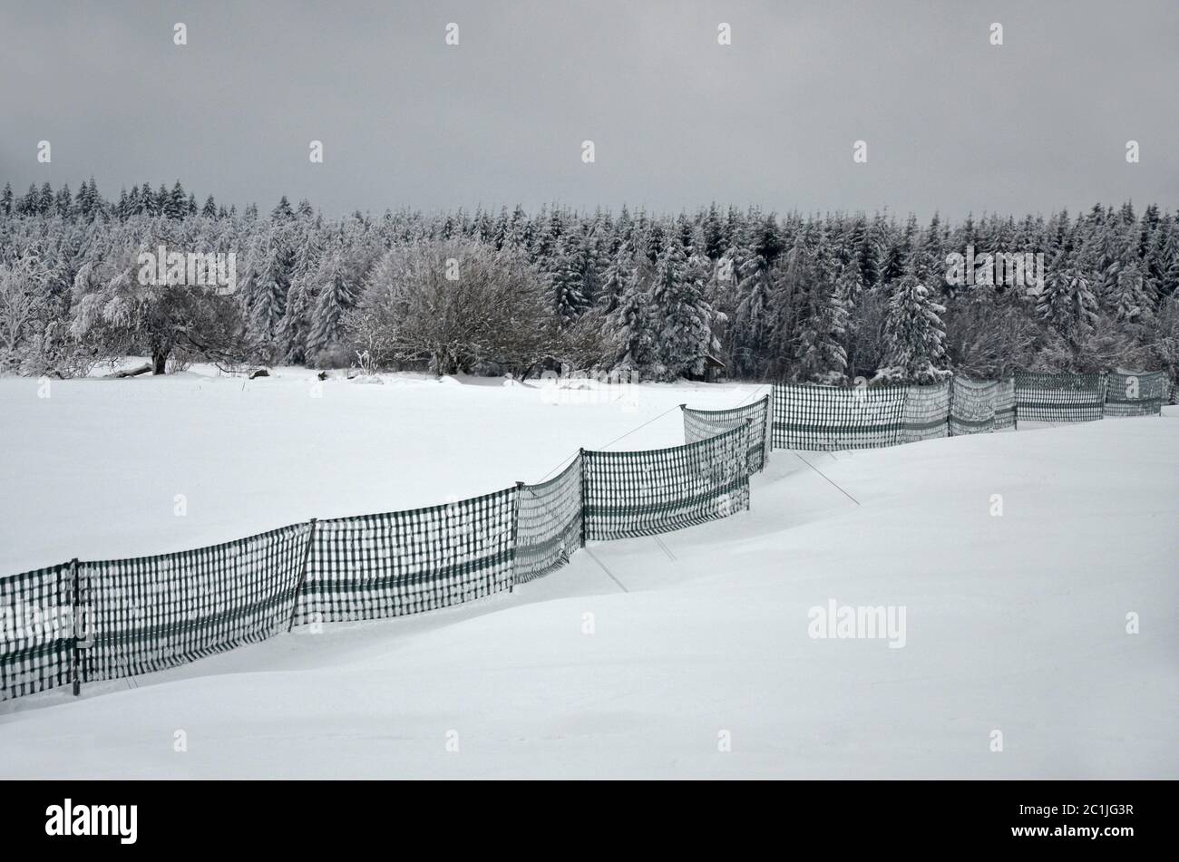 snow fence Stock Photo