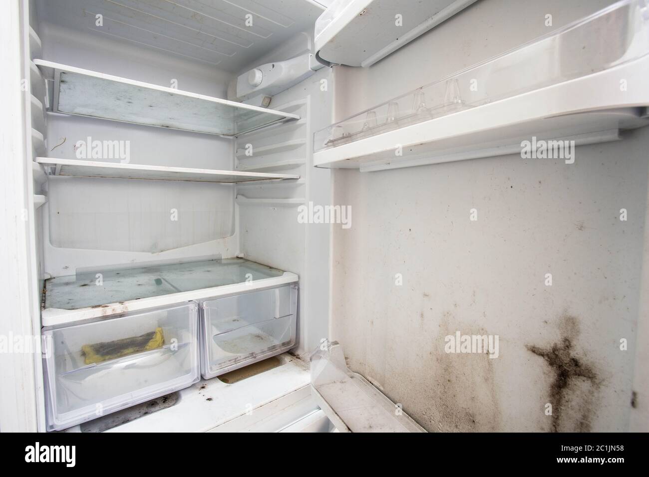 Old used dirty refrigerator with mold,aged junk Stock Photo Alamy