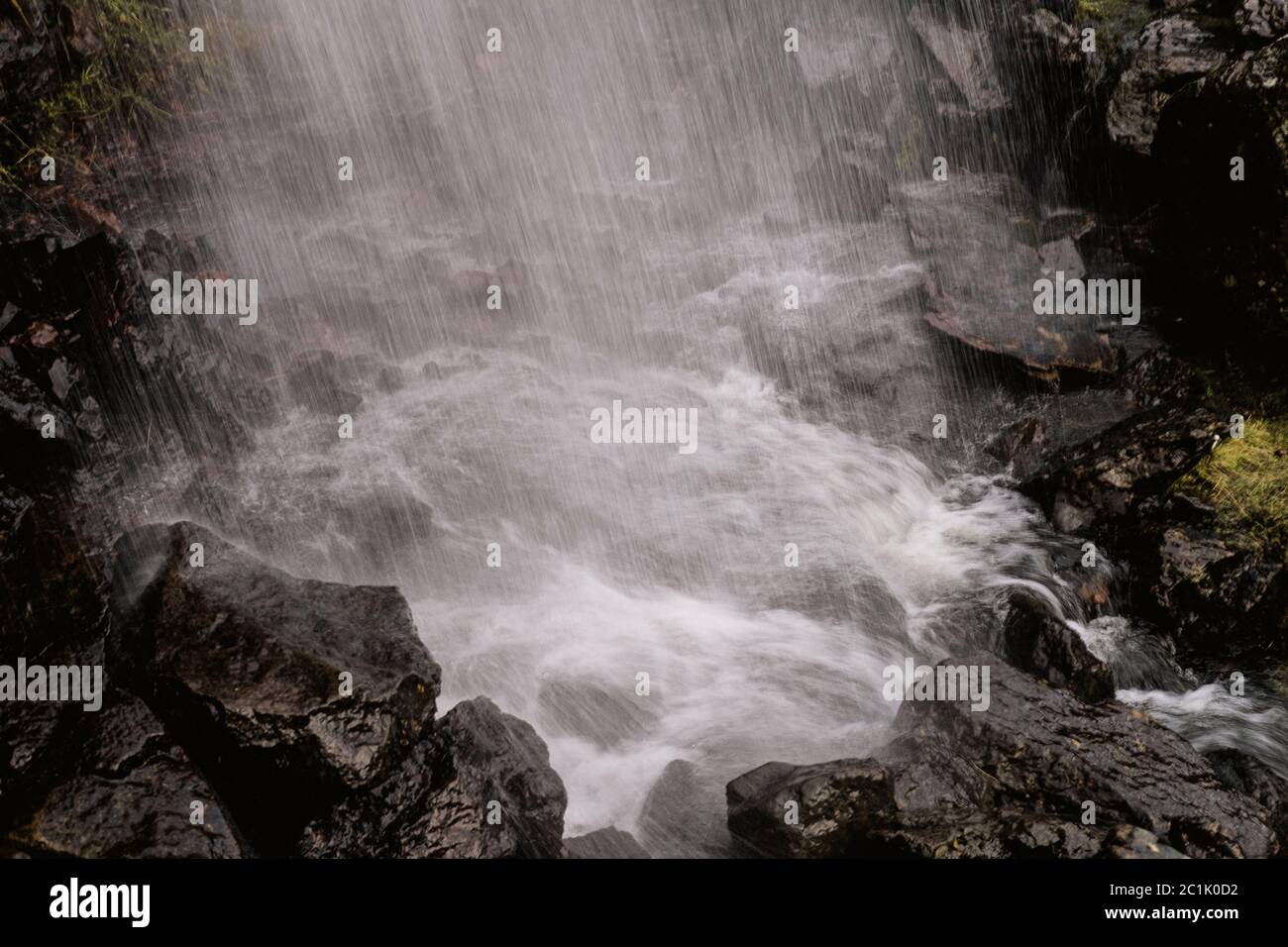 Long exposure of waterfall detail, Faroe Islands Stock Photo