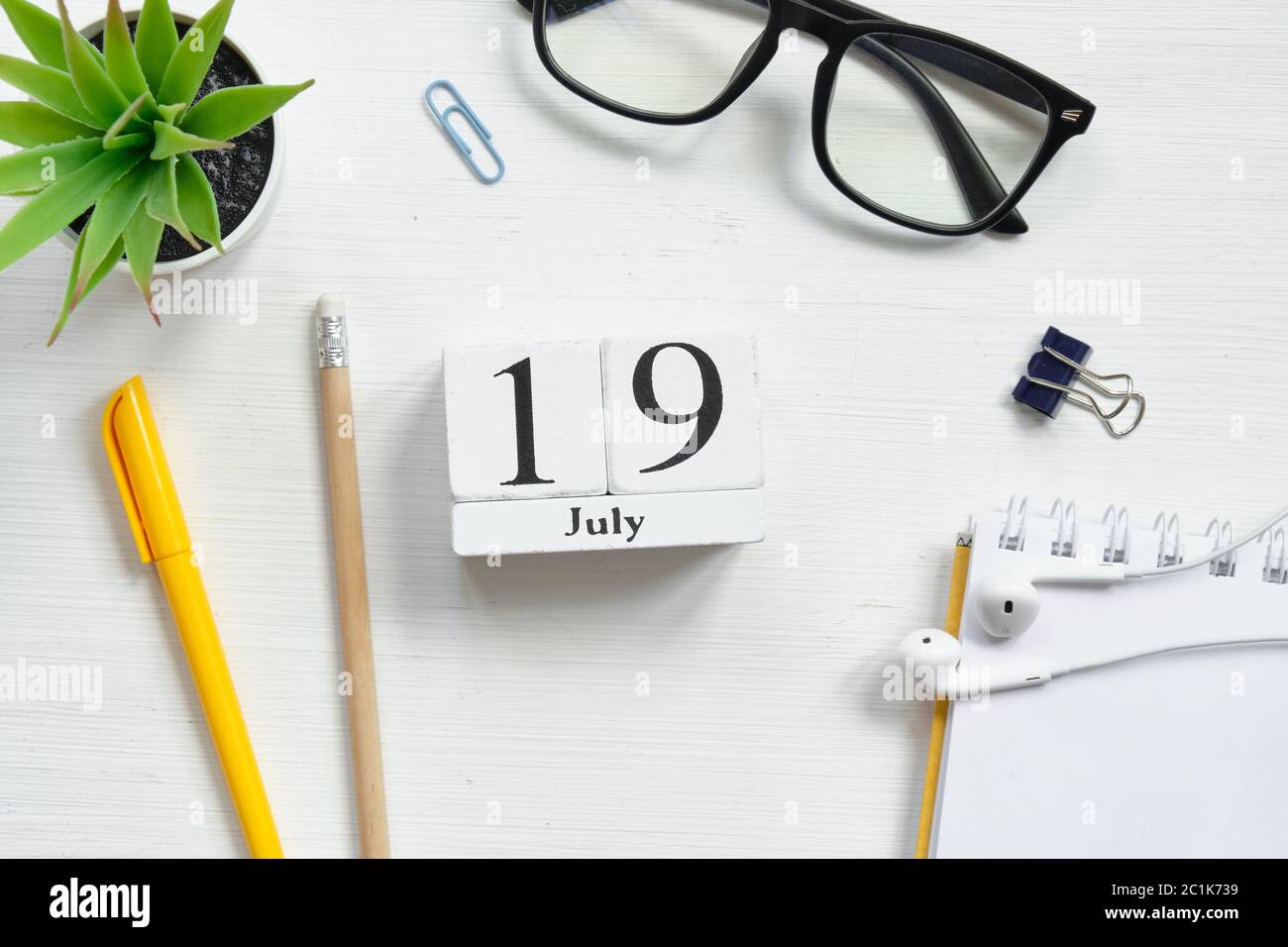 19th july nineteenth day month calendar concept on wooden blocks Stock ...