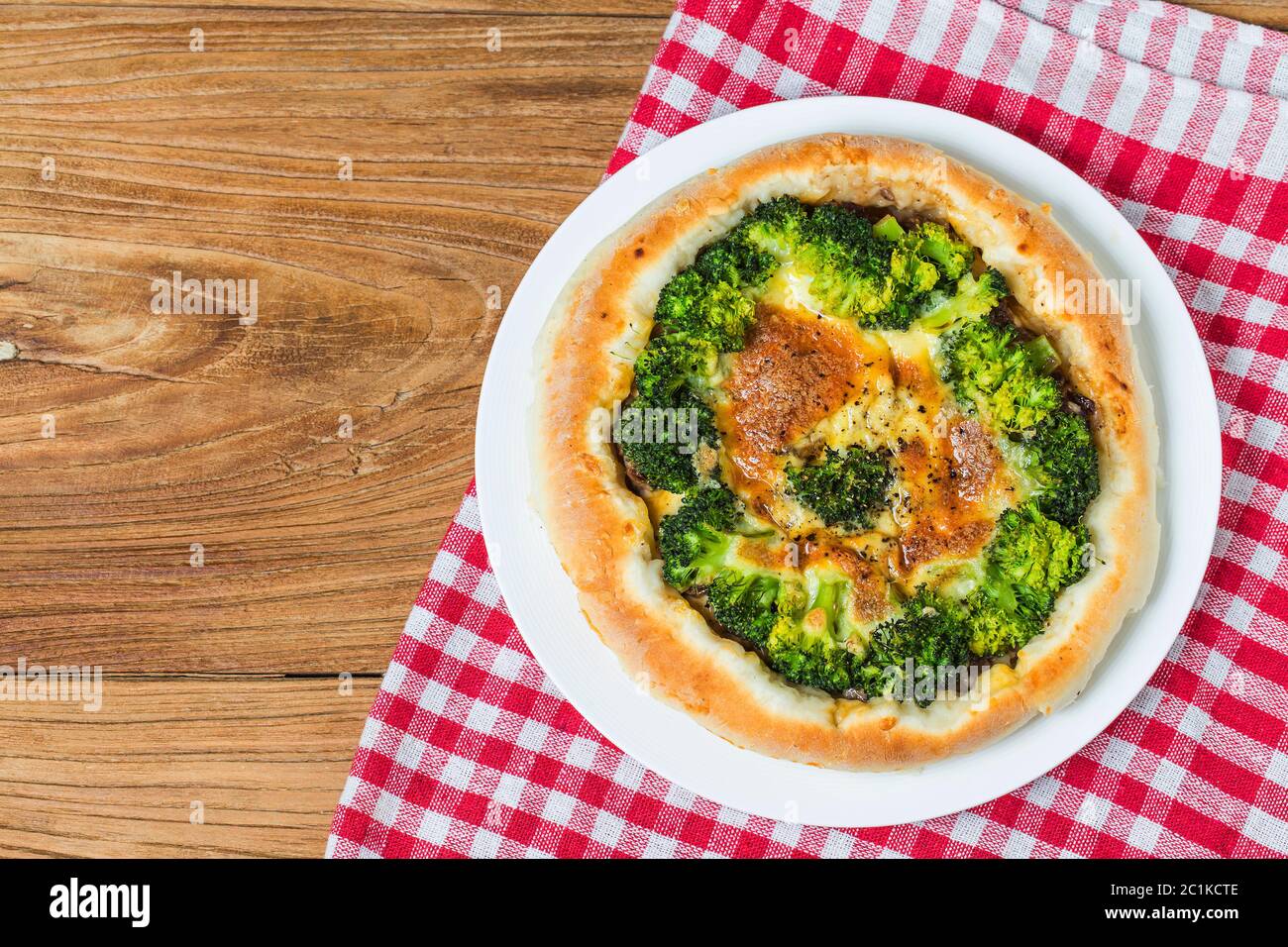 Beef pizza, broccoli Stock Photo
