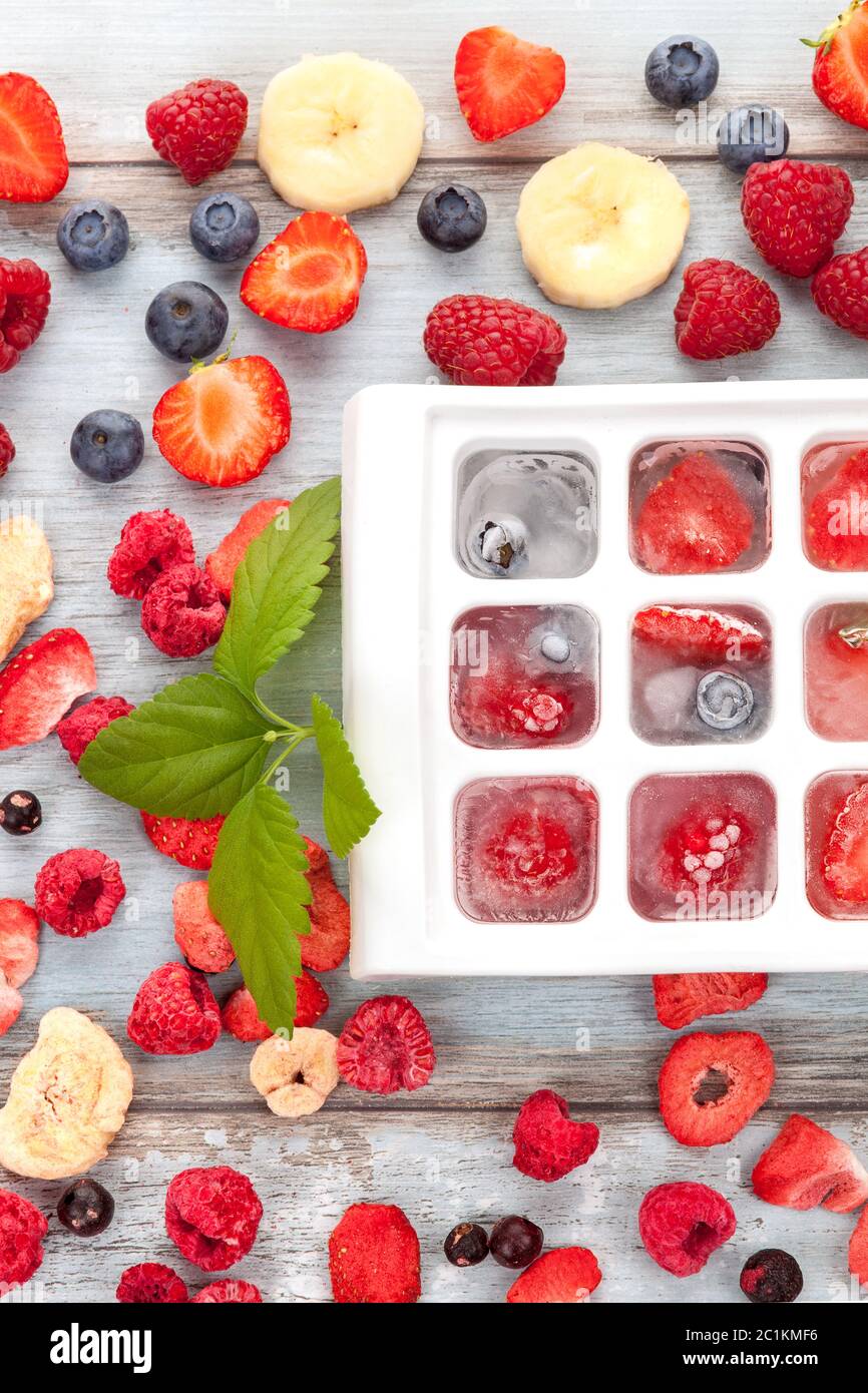 Fresh, freeze dried and frozen berry fruits Stock Photo Alamy