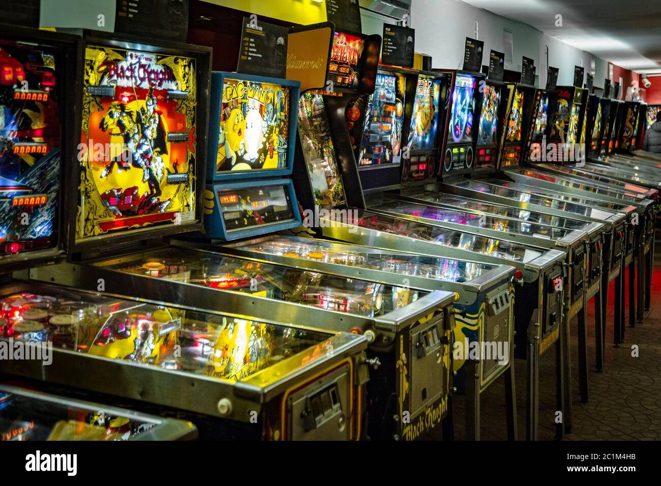 Budapest, Hungary March 25, 2018 Pinball museum. Pinball table close