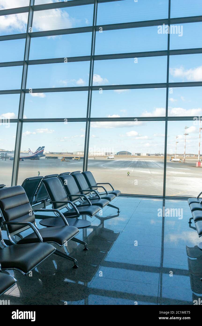 Large modern hall with windows and seats Stock Photo - Alamy
