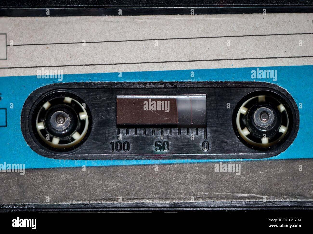 Detail of a music cassette from the 80's Stock Photo