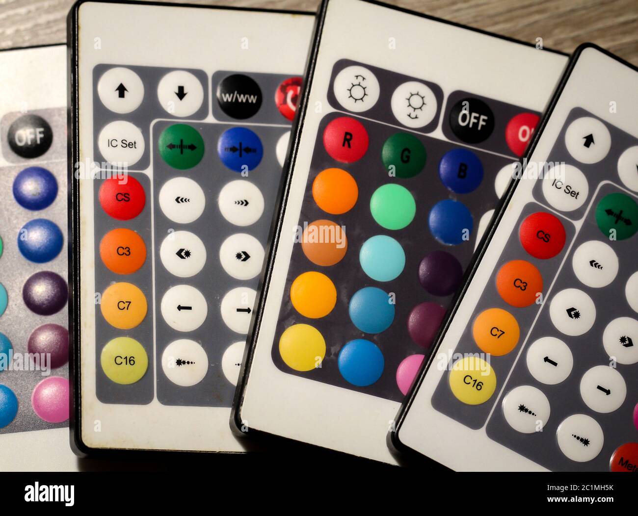 this is a detail view of four remote control Stock Photo - Alamy