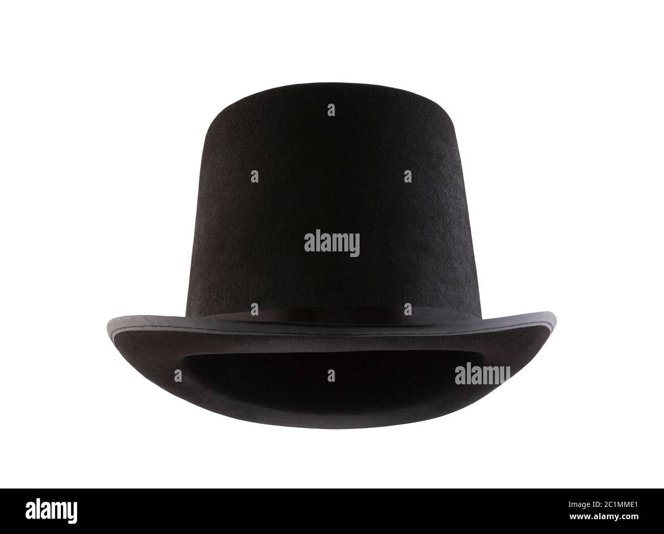 Black vintage top hat isolated on white background Stock Photo Alamy
