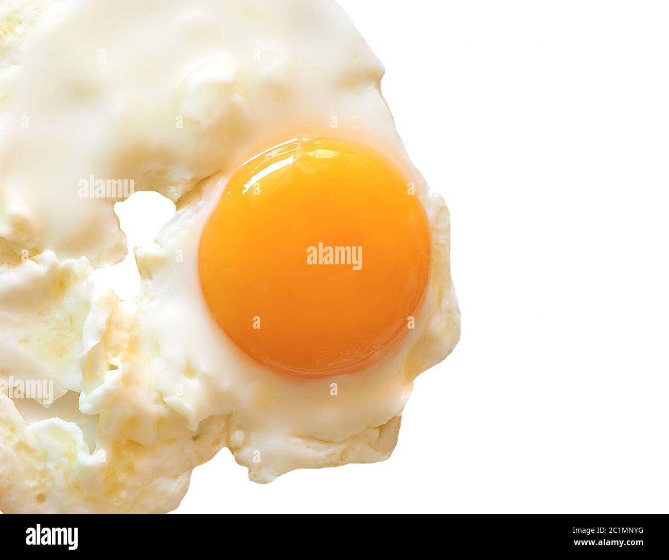 Fried egg isolated over white with copy space Stock Photo