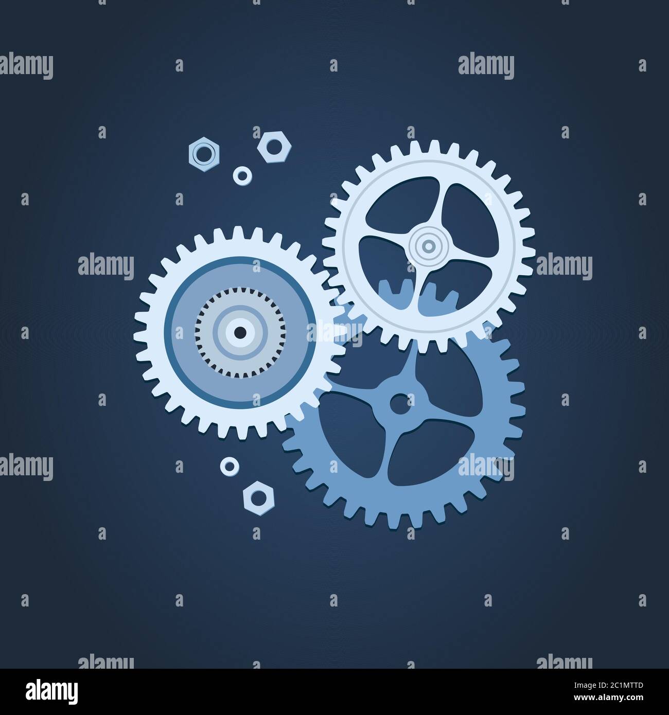 Simple icon from a series of working gear machines. Illustration of gear unit that works in harmony for a work process. Stock Vector