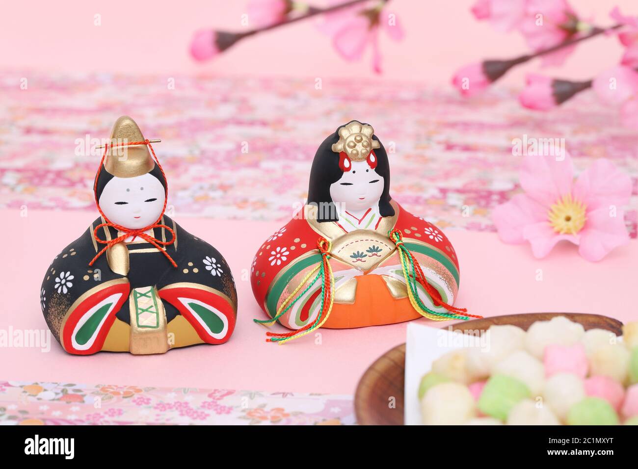 Traditional Japanese dolls used for a festival for girls Stock Photo