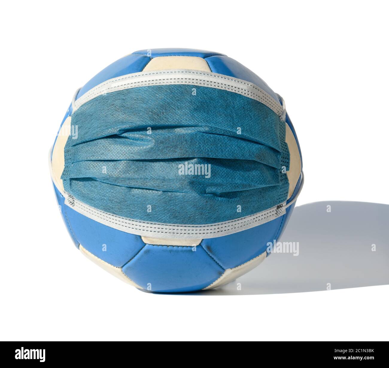 soccer with mask on white background with clipping path Stock Photo - Alamy