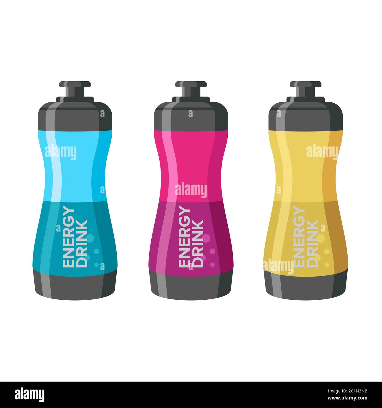 flat design concept for energy drink bottles for sports activities