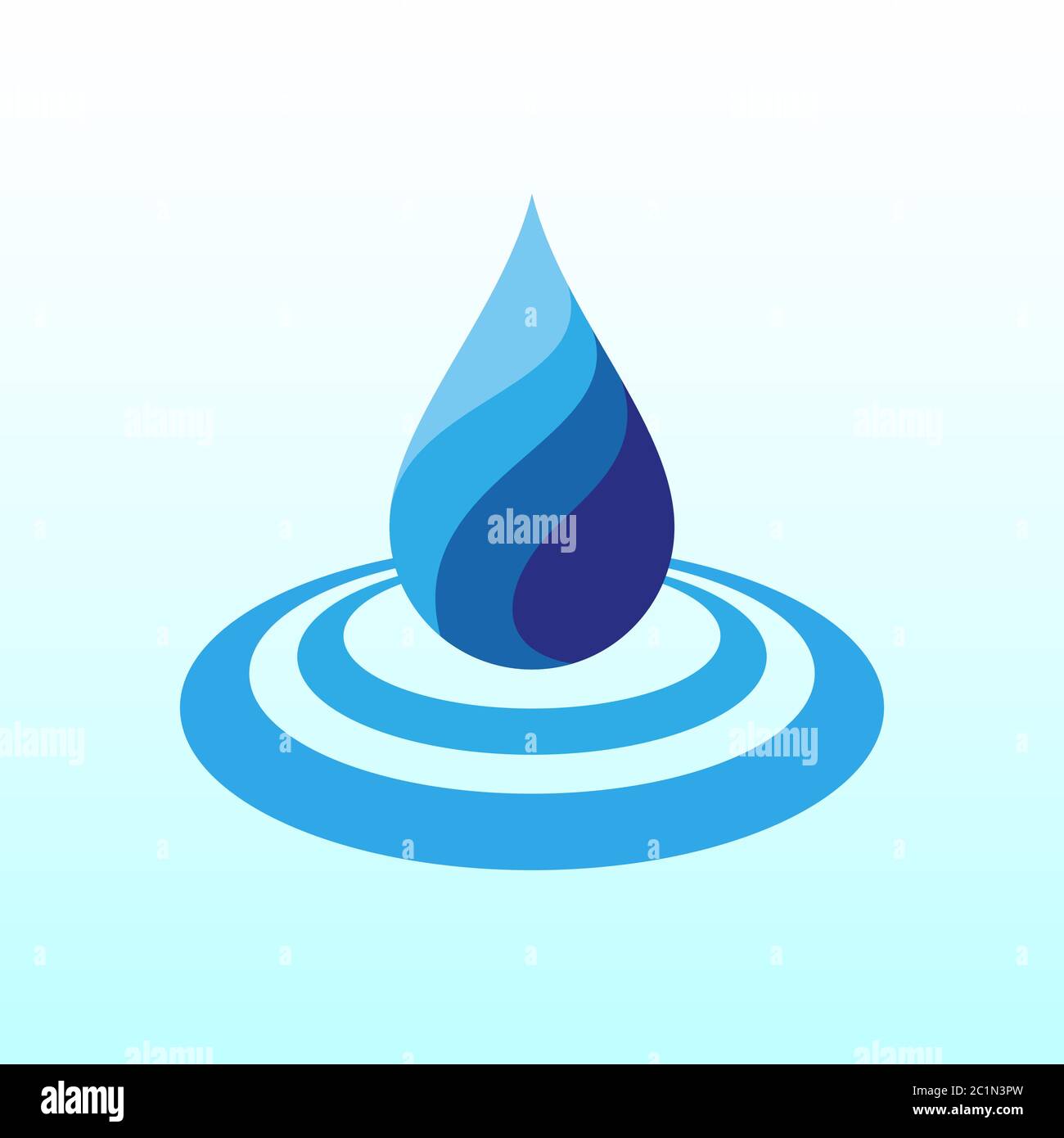 Vector illustration of a refreshing water drop icon with ripple wave. Suitable for clean water campaigns, natural and healthy sources of life. Stock Vector