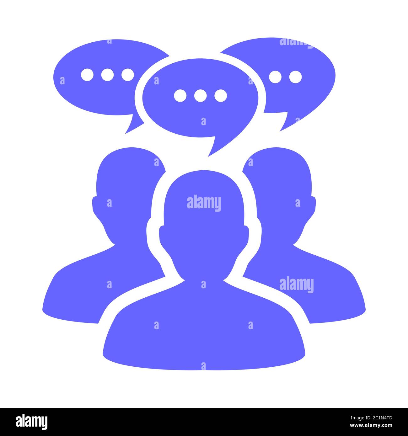 silhouette group of people interact with social media text bubble. Suitable for illustration of taking conversation in a group discussing some issues Stock Vector