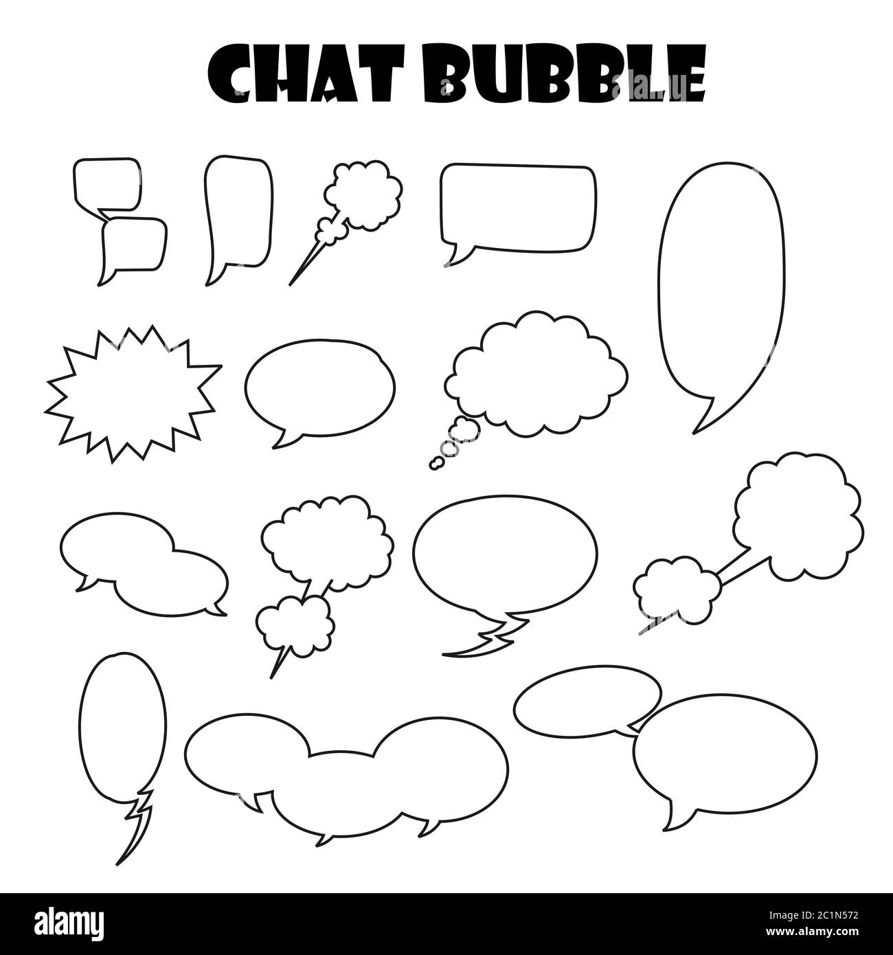 Vector illustration of a speech bubble. Suitable for graphic elements of conversational illustrations, illustrated stories and comic designs Stock Vector