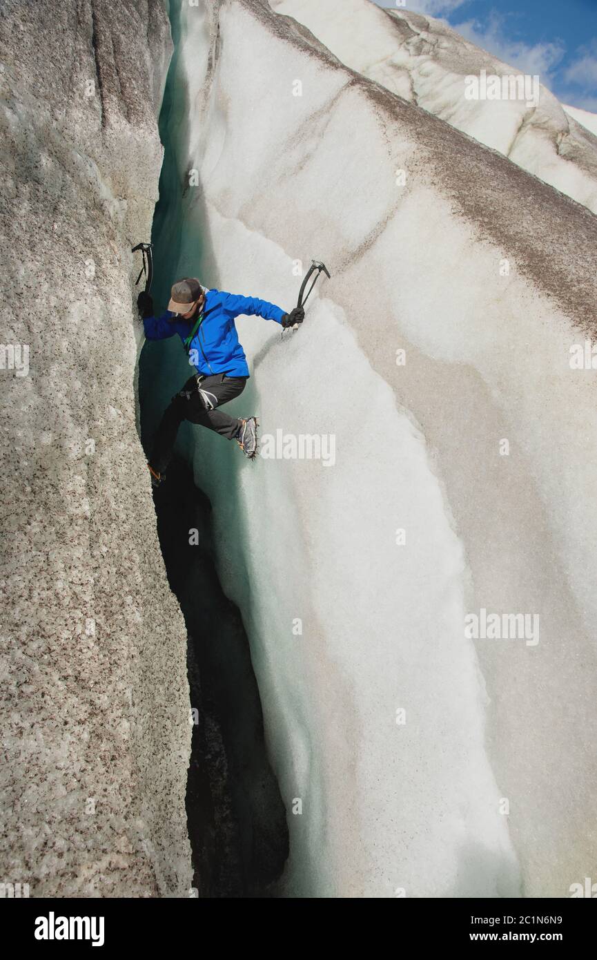 Climbing with two axes hi-res stock photography and images - Alamy