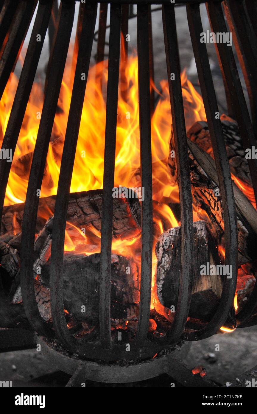 fire basket Stock Photo Alamy