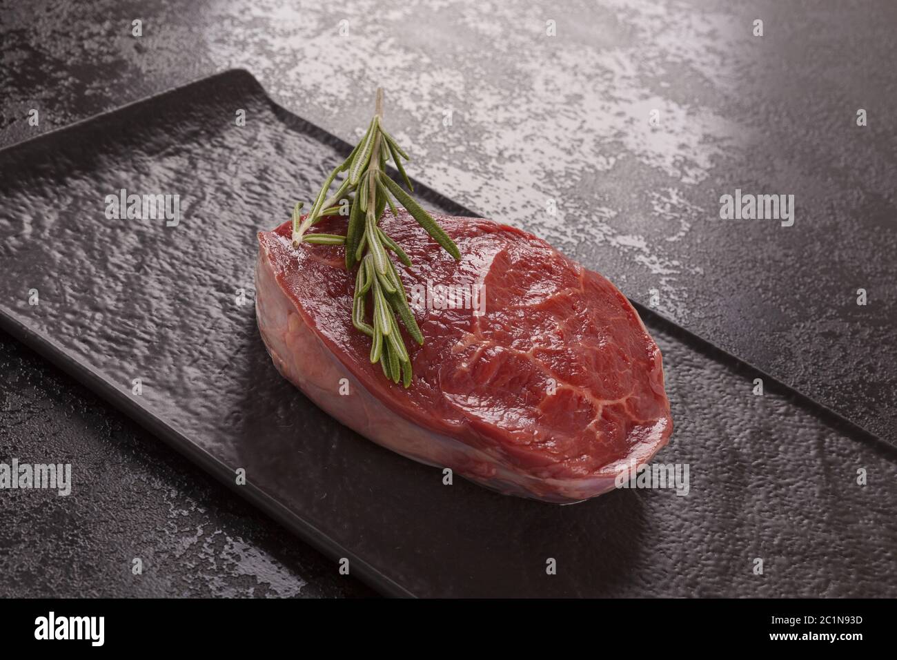 Luxury raw fresh beef steak on black Stock Photo Alamy