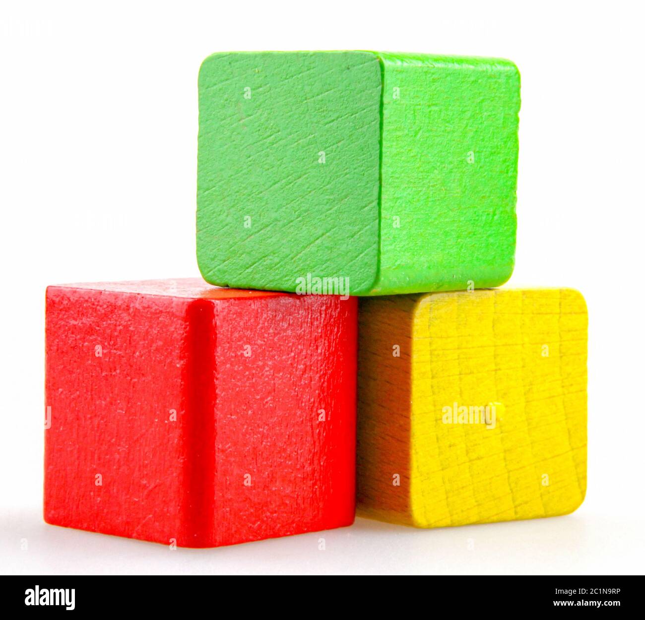 Wooden building blocks isolated on white background Stock Photo - Alamy