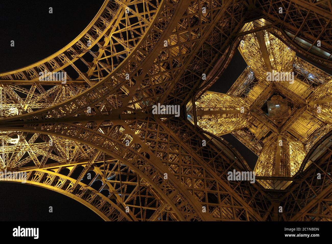 Paris, France, March 27 2017: Eiffel tower with night illumination Stock Photo