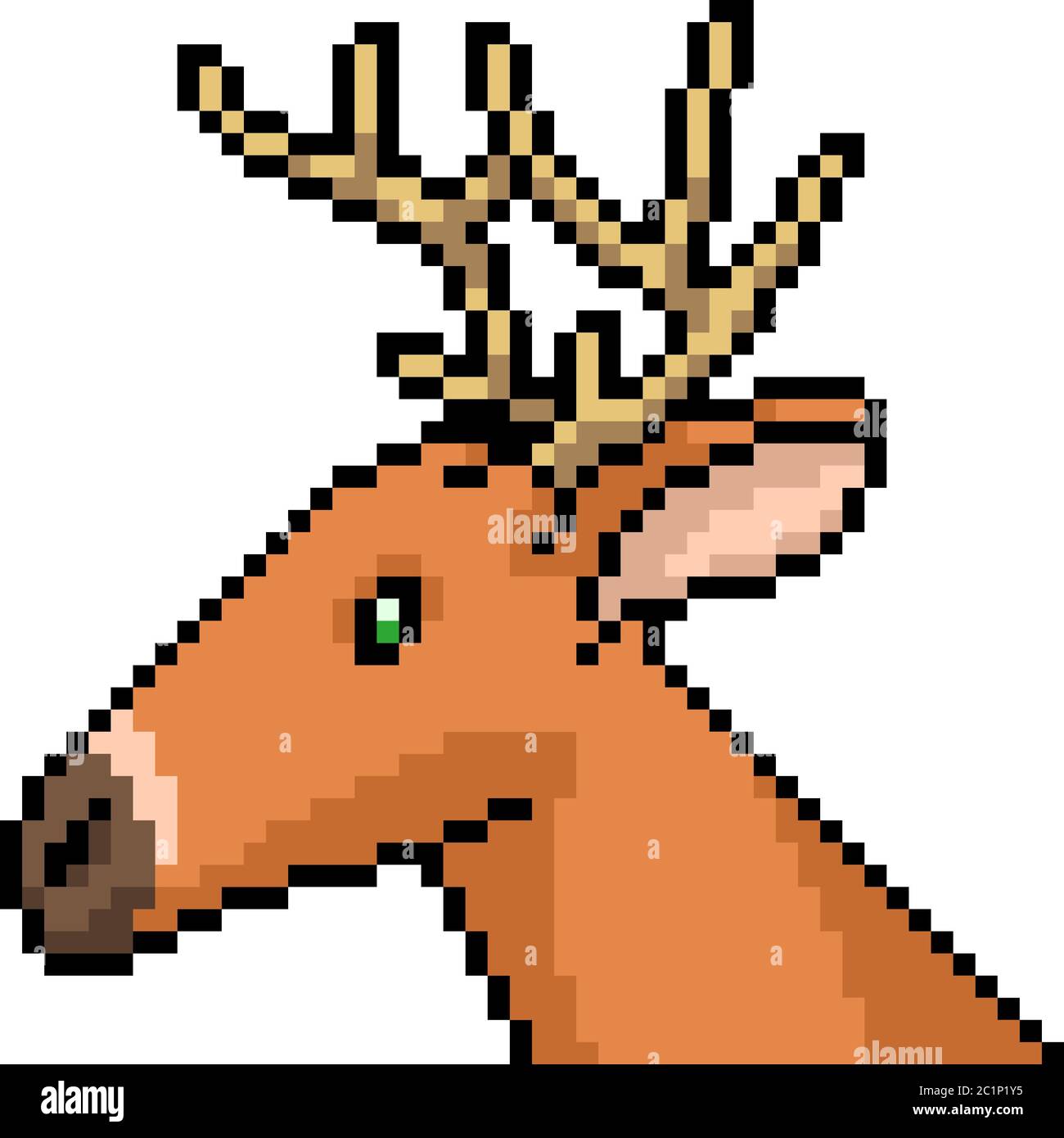 vector pixel art deer head isolated cartoon Stock Vector Image & Art