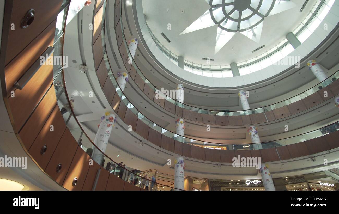 Dubai Mall interior is the world's largest shopping center Stock Photo
