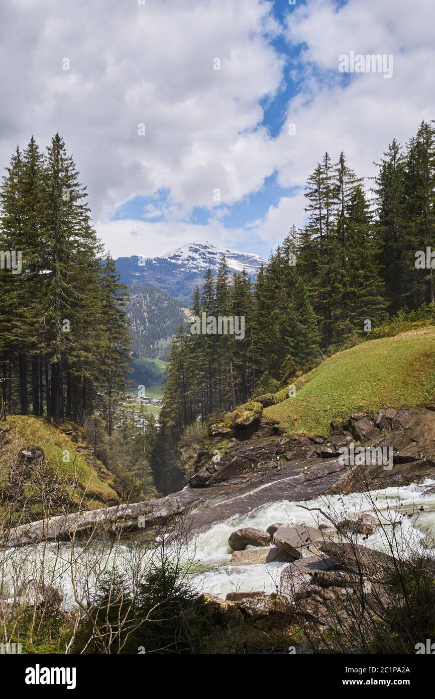 Krimml Waterfalls - world famous sight in Austria Stock Photo