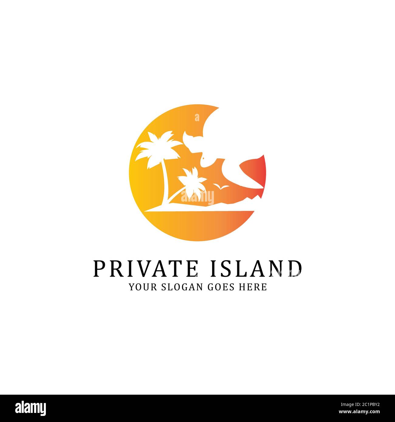 Private Island travel logo inspiration Stock Vector