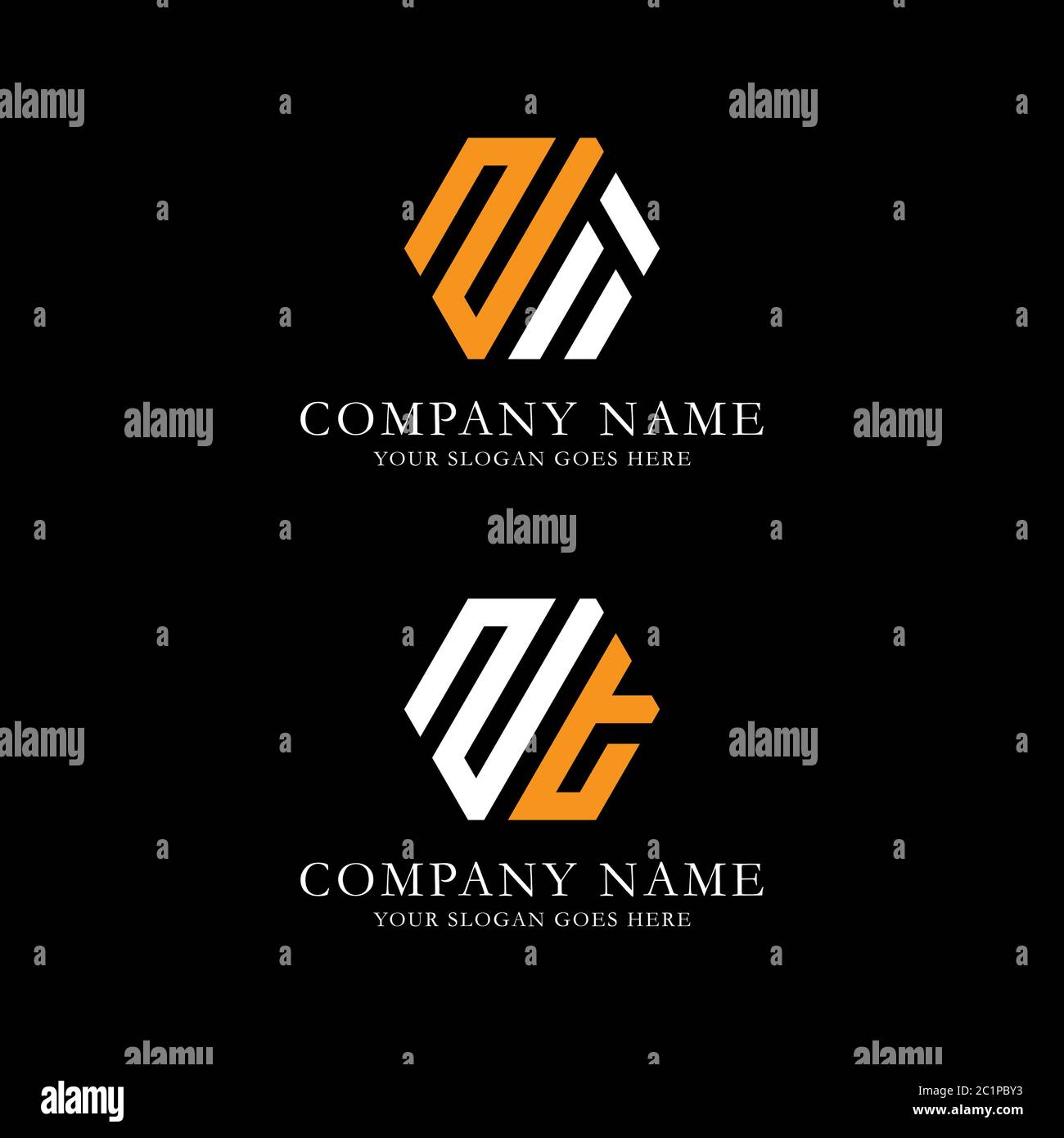 Creative monogram Letter ZT logo vector, line art initial name logo design Stock Vector
