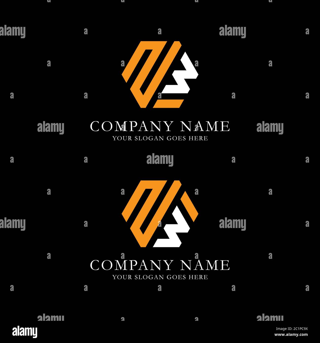 Creative monogram Letter ZW logo vector, line art initial name logo design Stock Vector