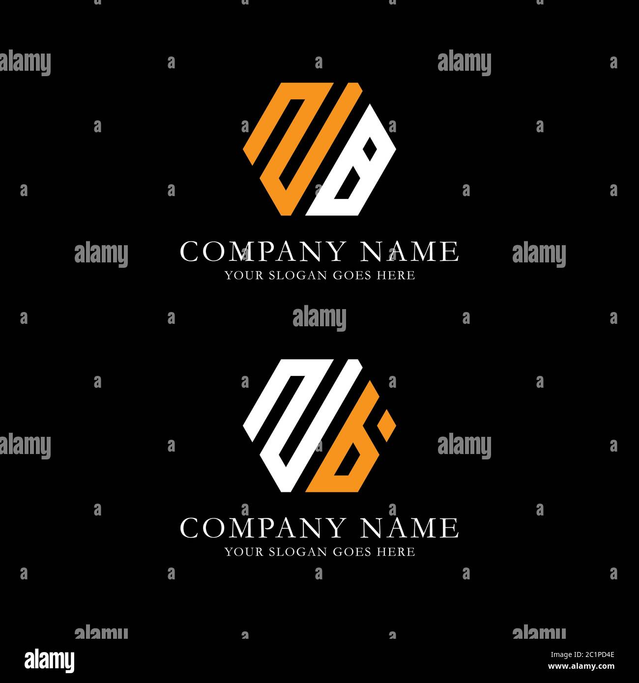 Creative monogram Letter ZB logo vector, line art initial name logo design Stock Vector