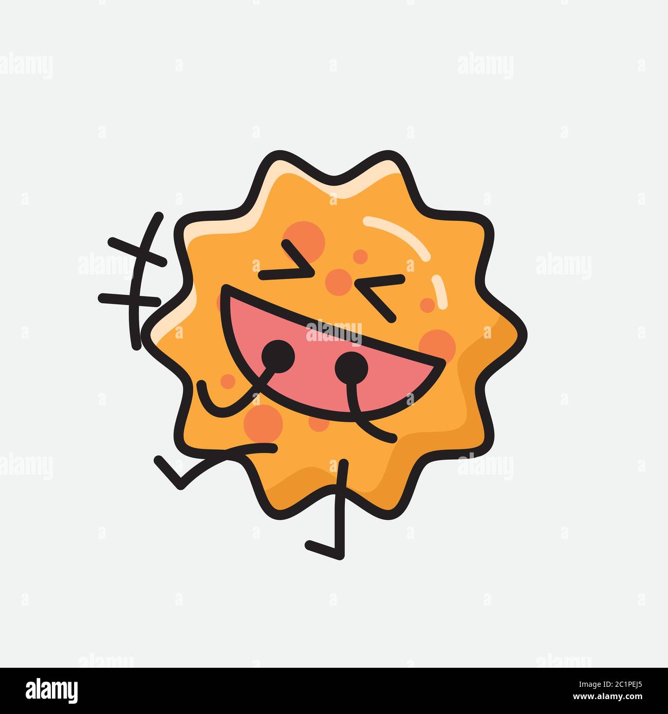 An illustration of Cute Virus Mascot Vector Character in Flat Design ...