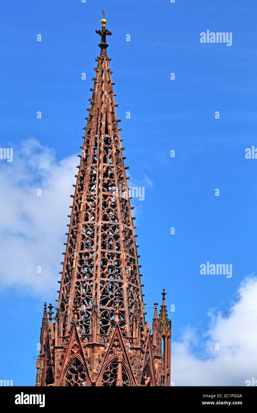 Top of the Freiburg Minster Stock Photo