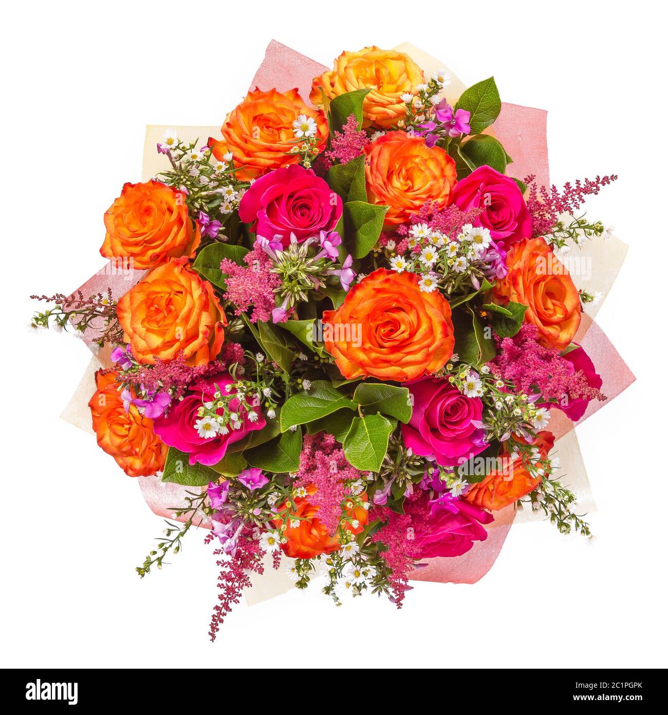 Flower bouquet isolated on white background Stock Photo