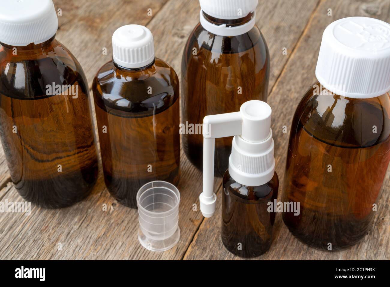 Brown glass medical bottles Stock Photo Alamy