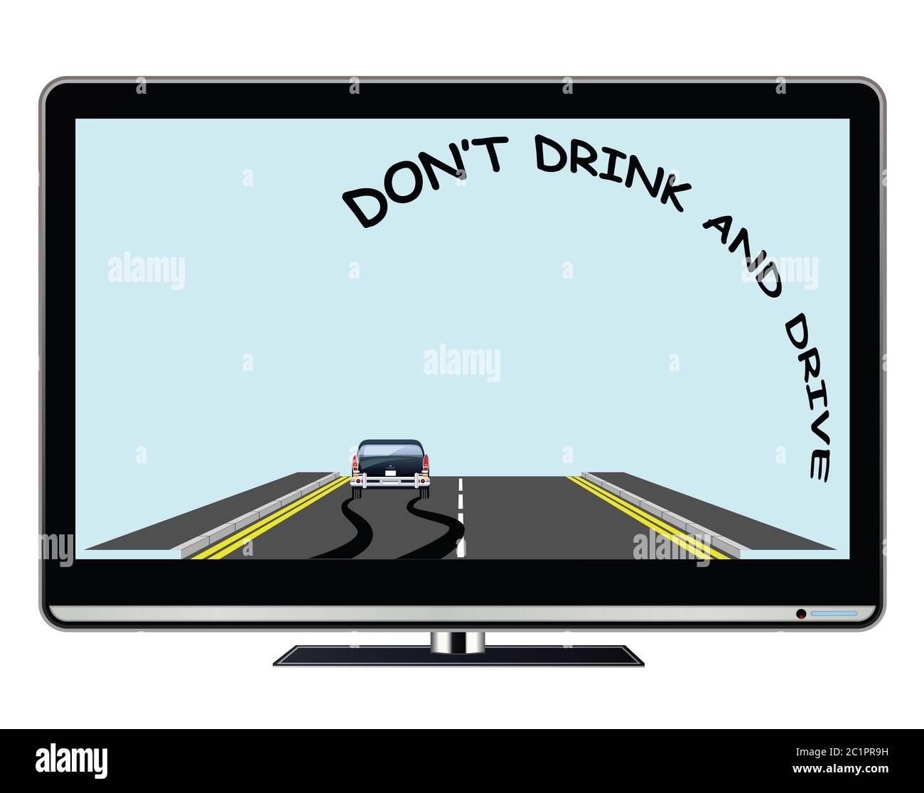 Television advertisement do not drink drive public information road safety awareness campaign with copy space for own text or graphics Stock Photo