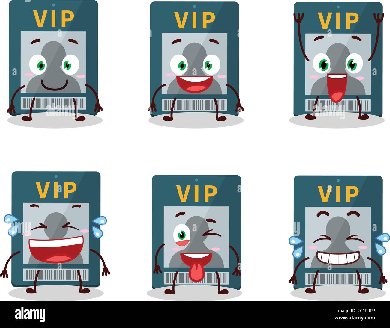 Cartoon character of vip card with smile expression Stock Vector